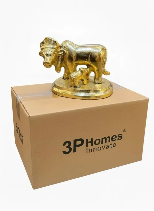 Gold-Tone_Religious_Cow_And_Calf_Figurine