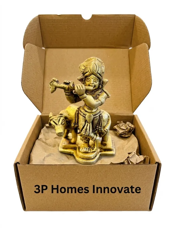 Gold_Tone_Krishna_With_Cow_Decorative_Figurine
