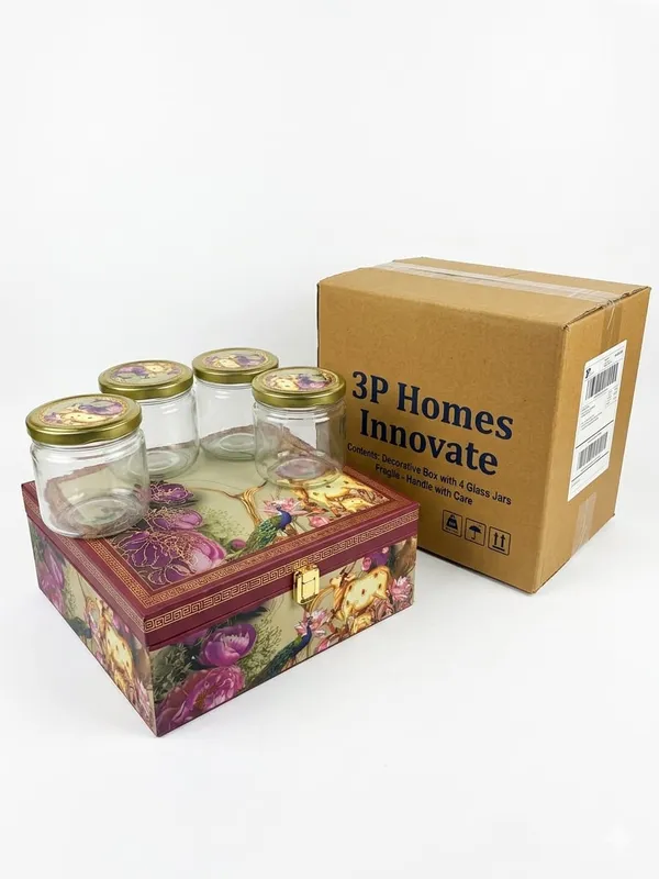 Glass_Floral_Print_Storage_Jars_With_Gold_Lids