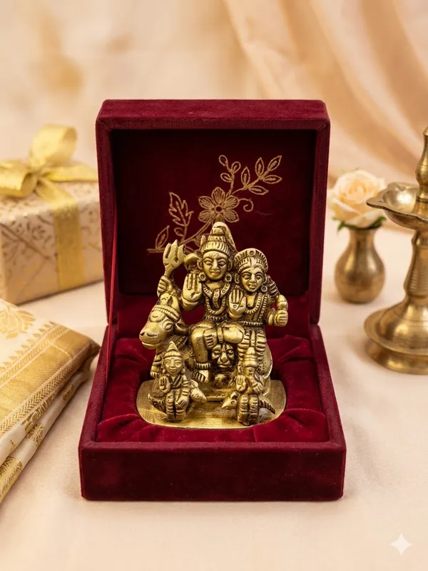 Golden_Finish_Shiv_Parivar_Religious_Figurine