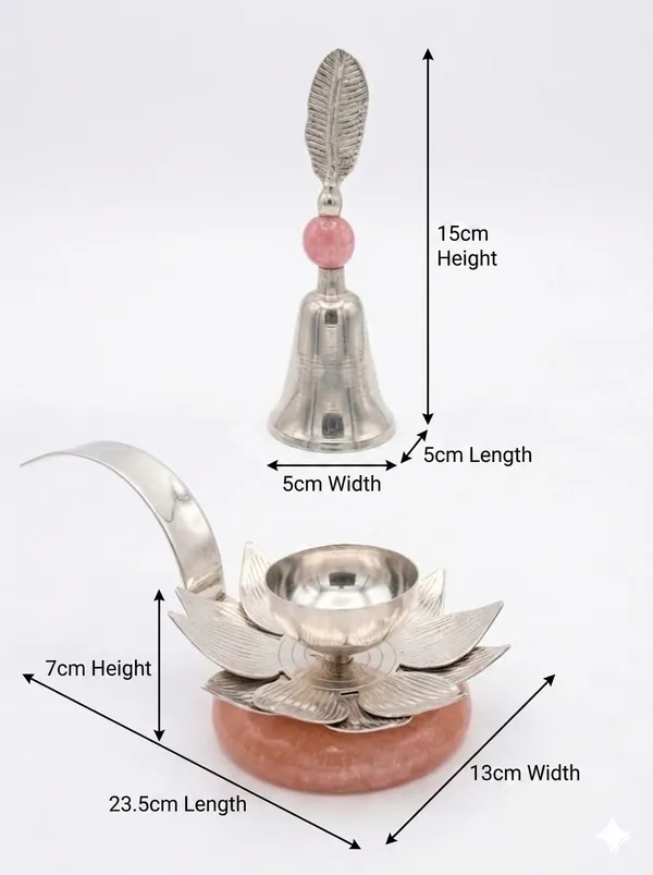 Metal_Lotus_Design_Diya_And_Bell_Set