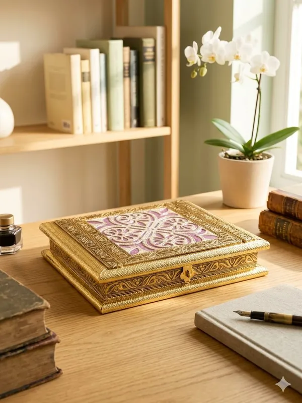 Gold-Tone_Traditional_Floral_Pattern_Decorative_Storage_Box