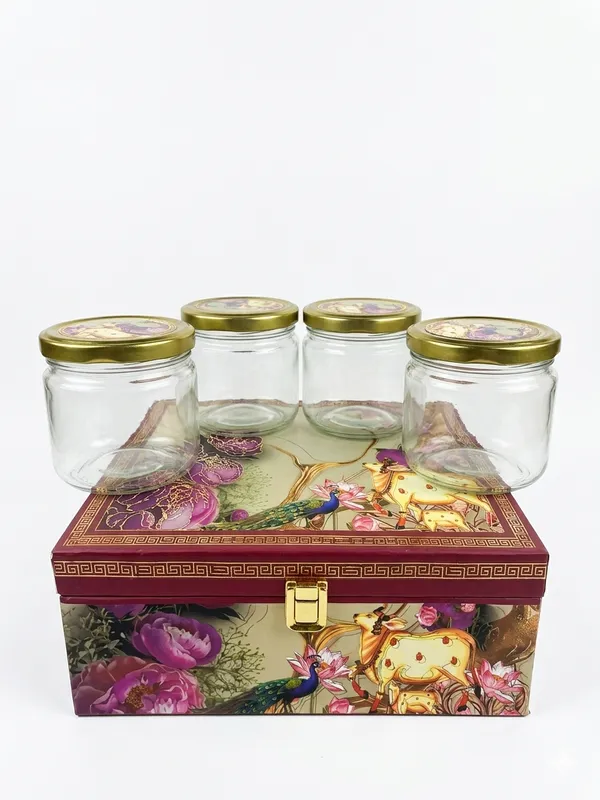Glass_Floral_Print_Storage_Jars_With_Gold_Lids