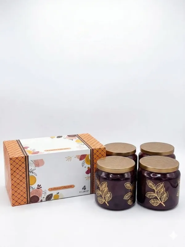 Glass_Decorative_Leaf_Print_Storage_Jar_Set_Of_4