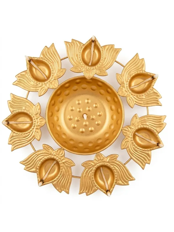 Gold_Tone_Lotus_Diya_Decorative_Thali
