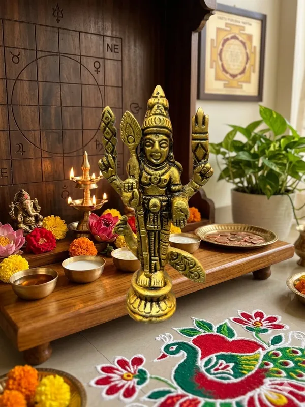 Gold_Finish_Hindu_Deity_Statue_with_Ornate_Pedestal