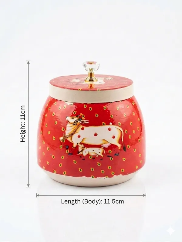 Ceramic_Red_Animal_Motif_Lidded_Storage_Jar