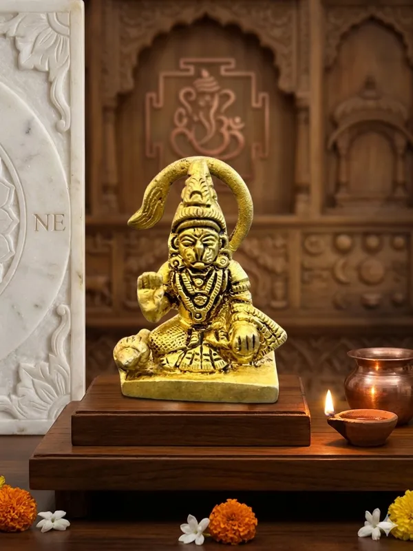 Gold_Tone_Hanuman_Idol_for_Home_Temple