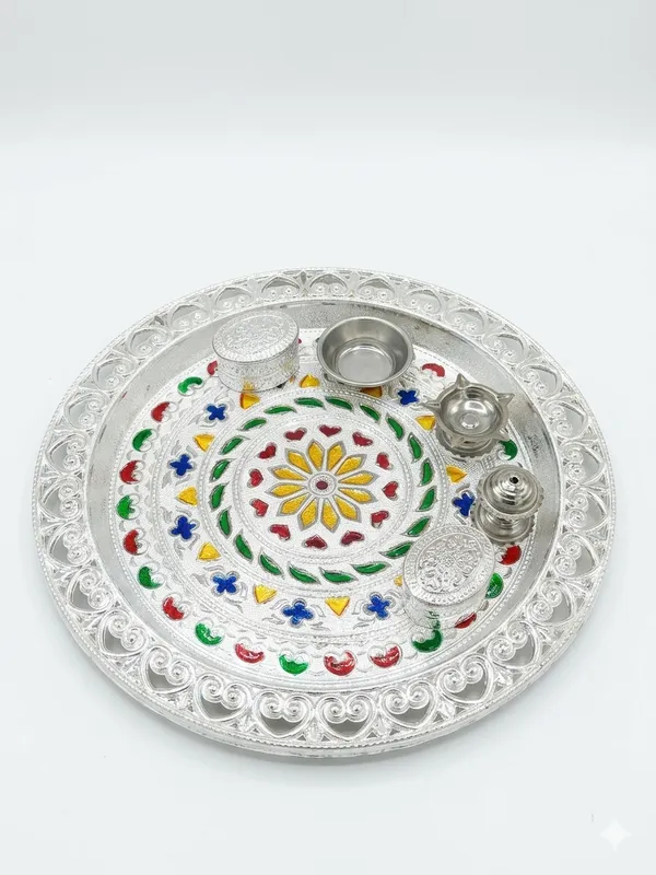 Metal_Festive_Floral_Pooja_Thali_Set