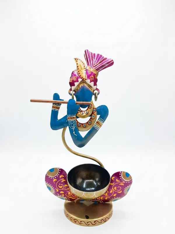 Metal_Krishna_Decorative_Tealight_Holder