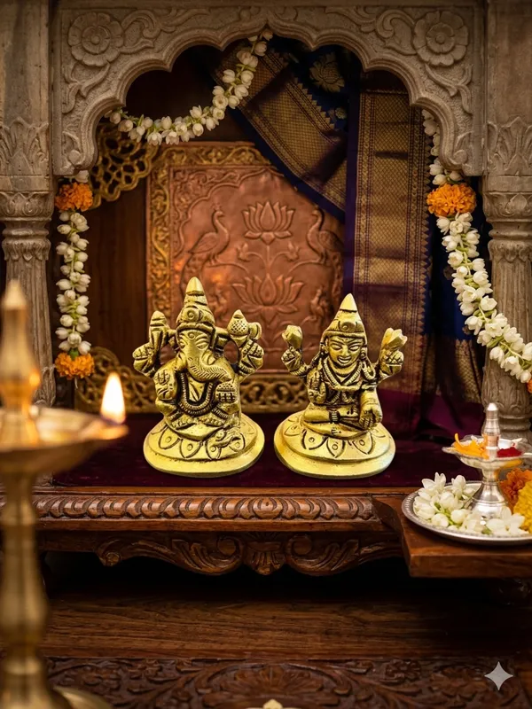 Gold-Tone_Lakshmi_Ganesh_Decorative_Idol_Set
