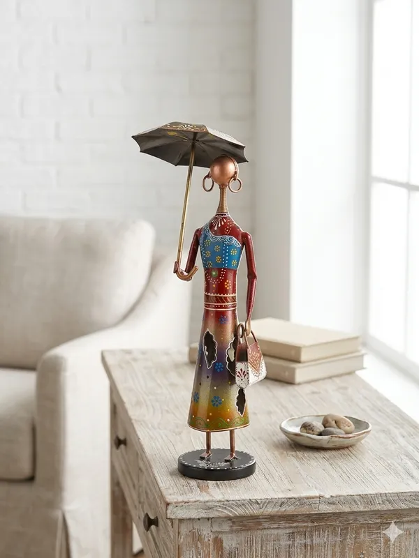 Multicolour_Metal_Lady_Figurine_With_Umbrella