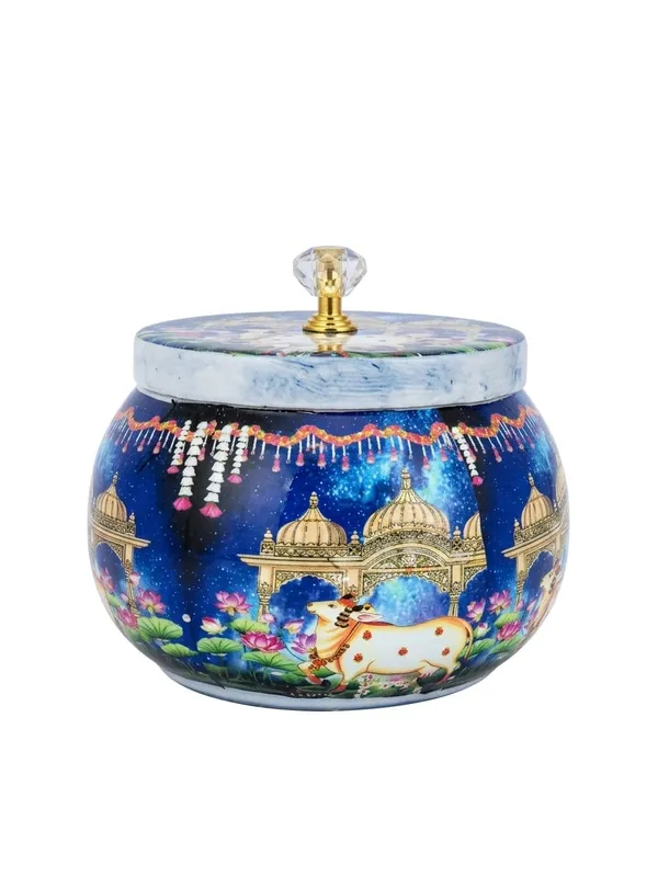Temple_Motif_Printed_Round_Decorative_Storage_Jar