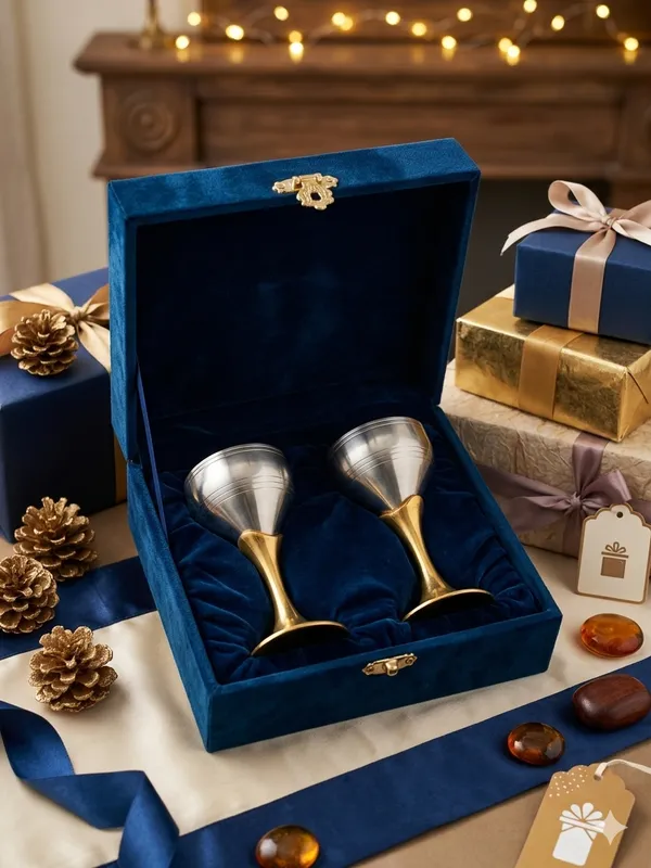 Two_Tone_Metal_Stemmed_Chalices_Set_Of_2