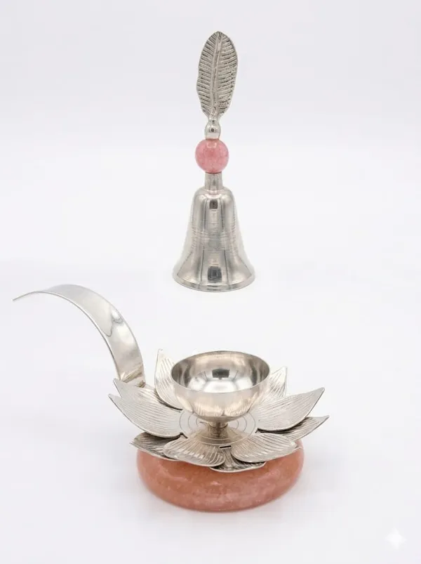 Metal_Lotus_Design_Diya_And_Bell_Set