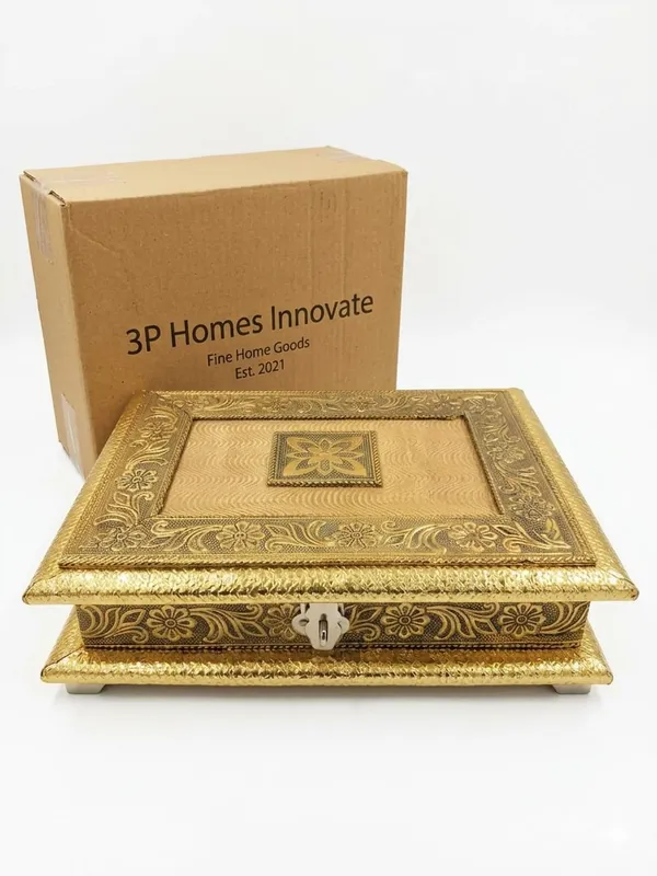 Gold_Finish_Floral_Embossed_Decorative_Storage_Box