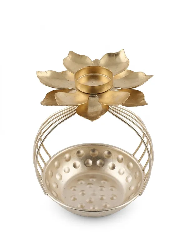 Metallic_Lotus_Flower_Tealight_Candle_Holder