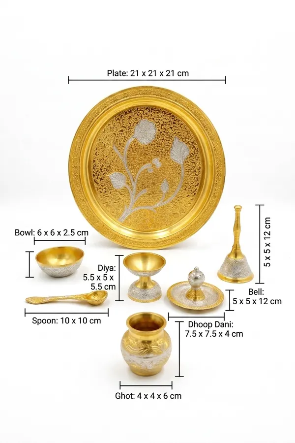 Gold_Tone_Traditional_Floral_Pooja_Thali_Set