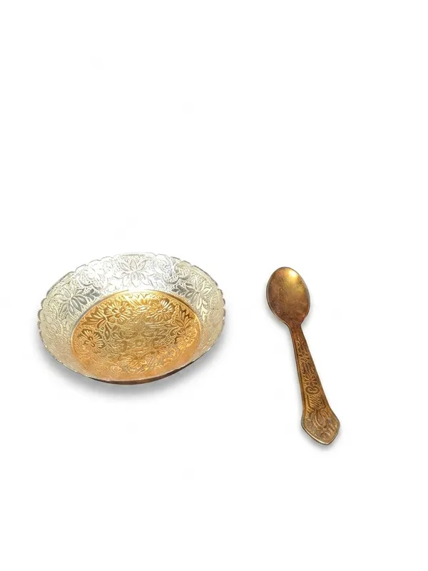 Metal_Floral_Engraved_Bowl_And_Spoon_Set