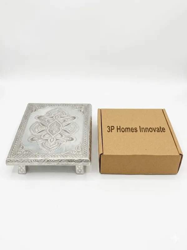 Metal_Traditional_Embossed_Floral_Design_Pooja_Chowki