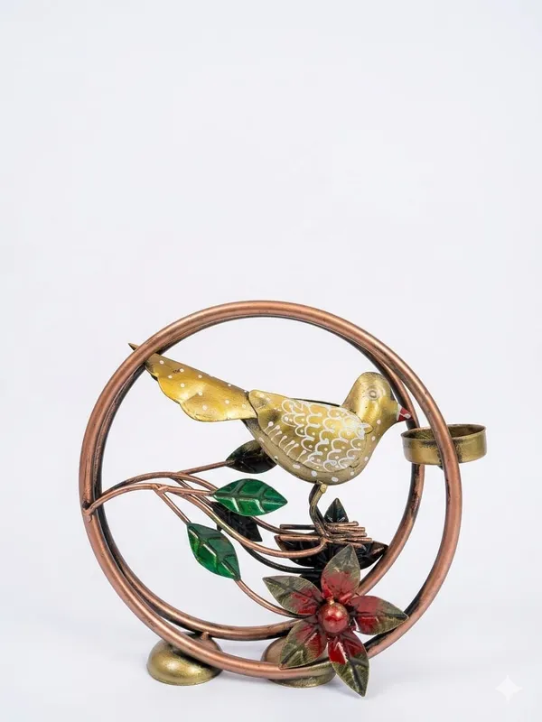 Metal_Bird_And_Floral_Decorative_Candle_Holder