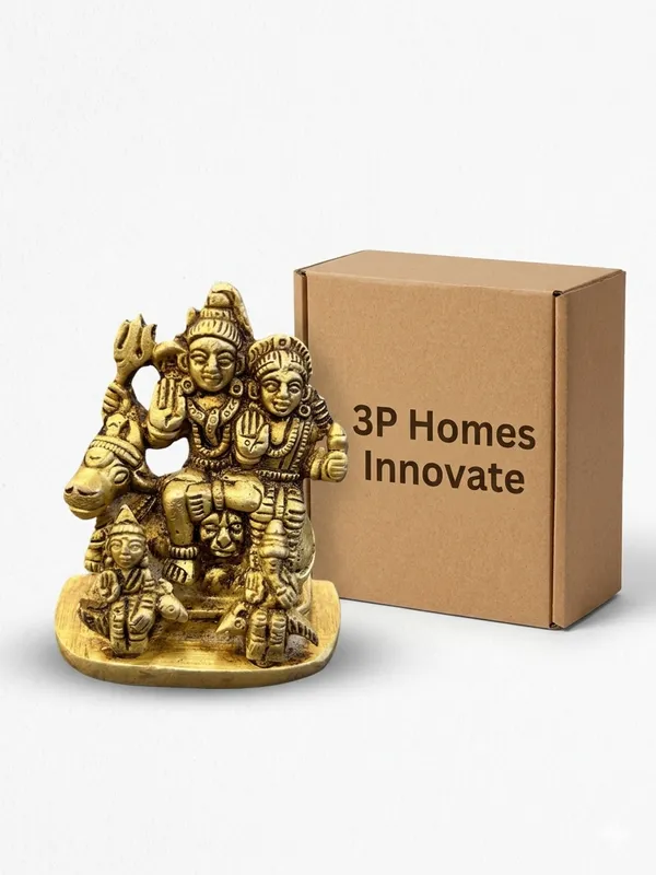 Golden_Finish_Shiv_Parivar_Religious_Figurine