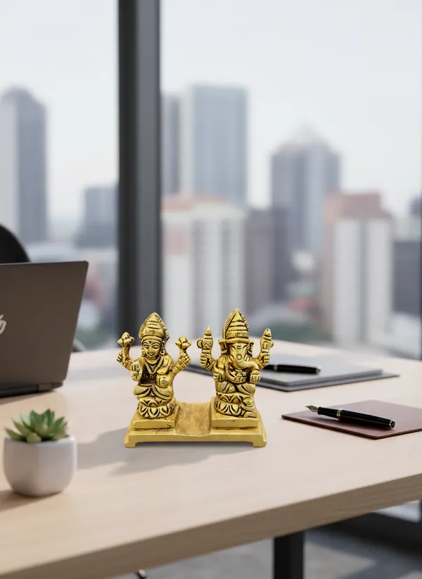 Gold_Tone_Lakshmi_Ganesha_Decorative_Idol_Set