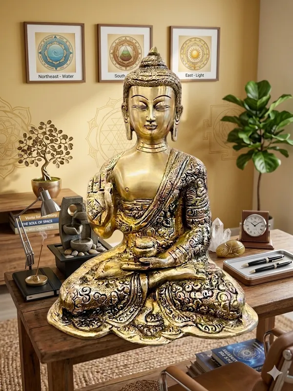 Gold_Tone_Ornate_Seated_Buddha_Figurine