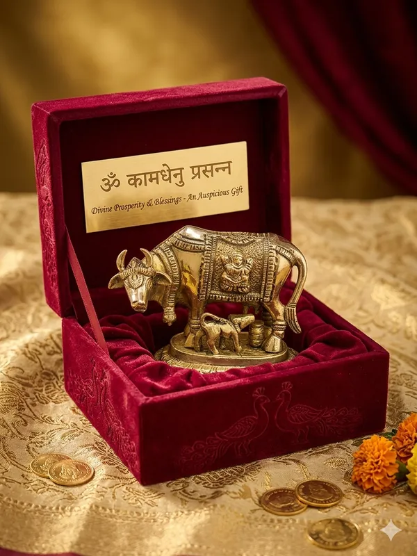 Metallic_Traditional_Bull_And_Calf_Figurine