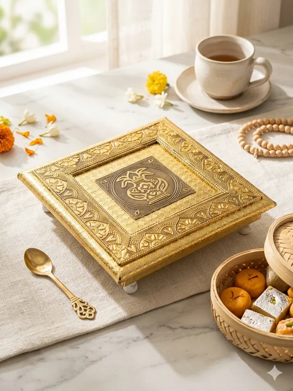 Gold_Tone_Ornate_Decorative_Pooja_Chowki