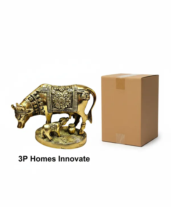 Gold_Tone_Traditional_Cow_And_Calf_Figurine_Gift_Set