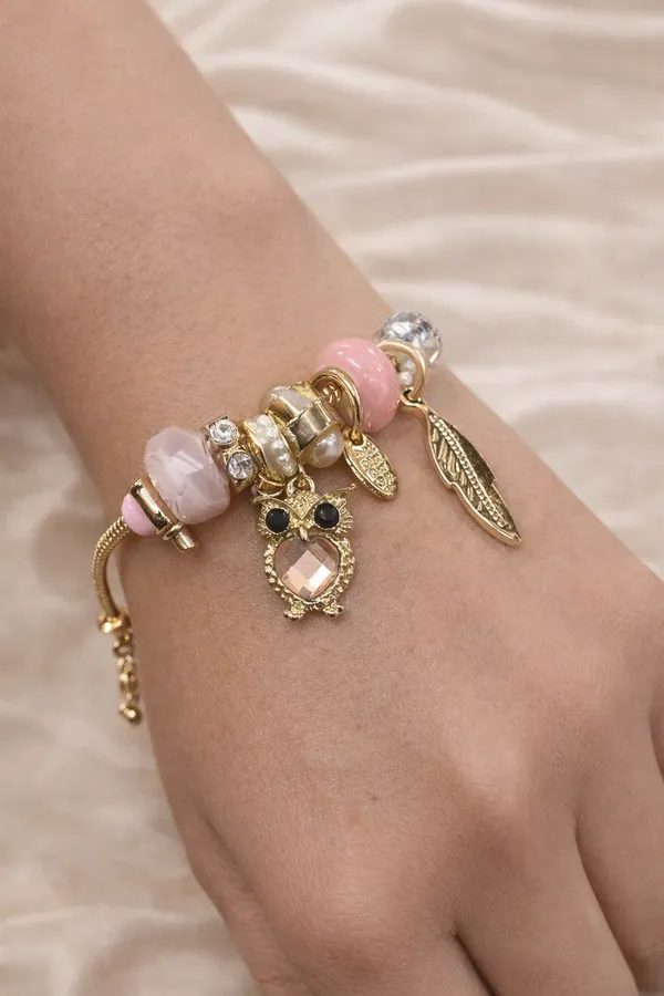 Blush_Owl_Charm_Bracelet_â€“_Rose_Edition