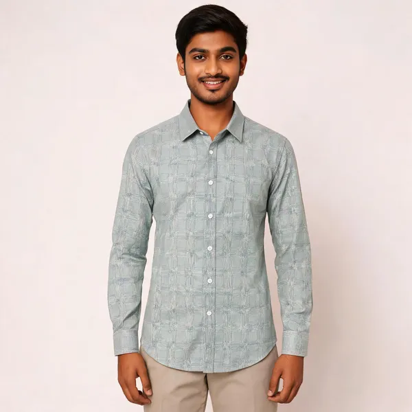 Light_Green_And_Blue_Checked_Full_Sleeve_Shirt_for_Men