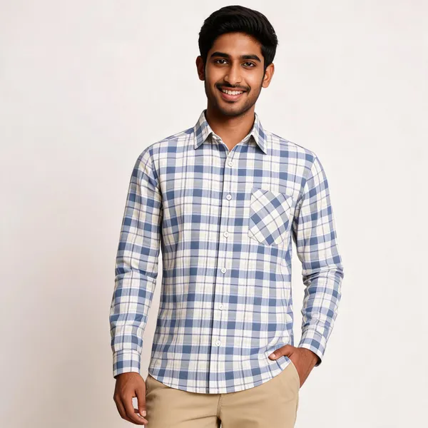 Light_Green_And_Blue_Checked_Full_Sleeve_Shirt_for_Men