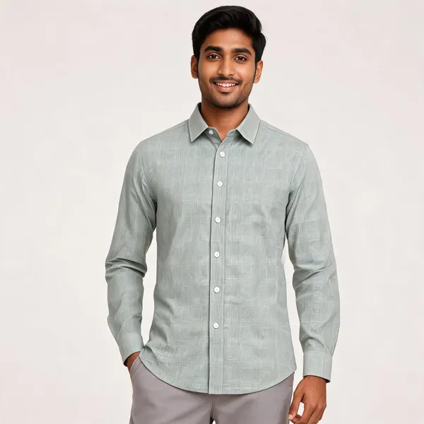 Light_Green_And_Blue_Checked_Full_Sleeve_Shirt_for_Men