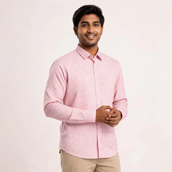 Blue_And_PinkCotton_Printed_Shirts_For_Men