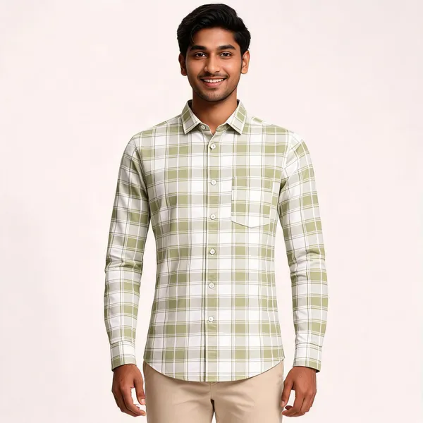 Green_And_White_Checked_Full_Sleeve_Shirt_for_Men
