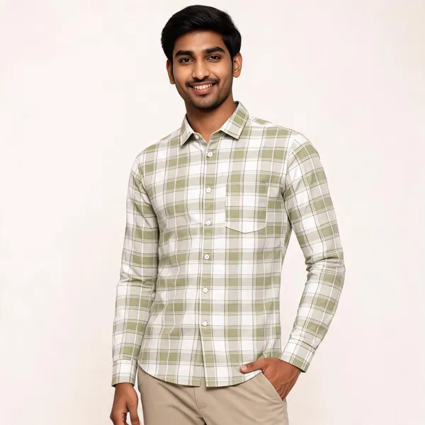 Green_And_White_Checked_Full_Sleeve_Shirt_for_Men