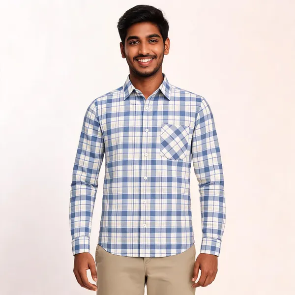 White_And_Blue_Full_Sleeve_Shirt_for_Men