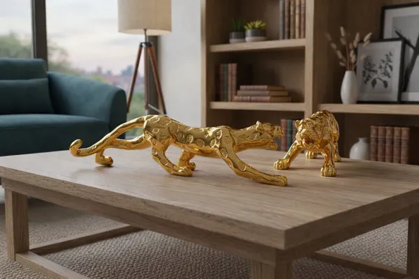 Luxury_Golden_Leopard_Figurines_Set_Of_2_Modern_Geometric_Resin_Wildlife_Decor