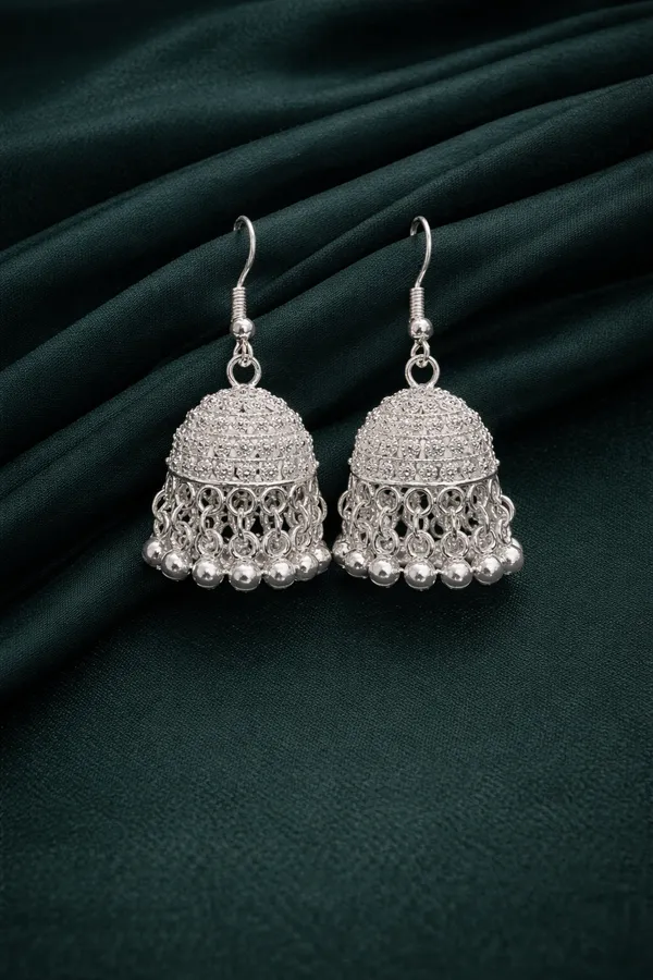 Contemporary_Mesh_Work_Oxidised_Silver_Jhumkas