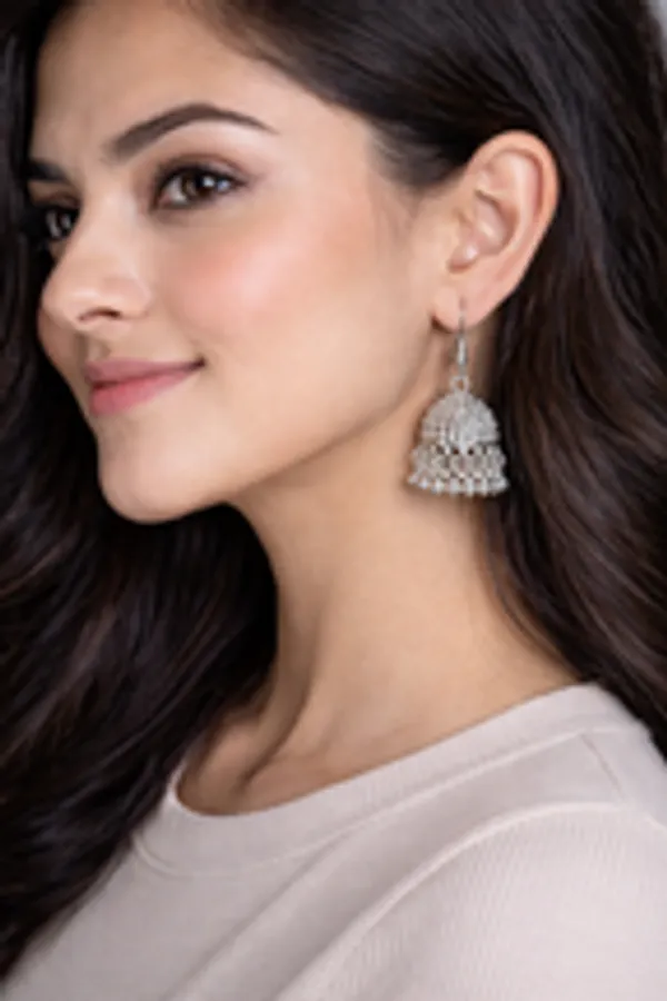 Contemporary_Mesh_Work_Oxidised_Silver_Jhumkas