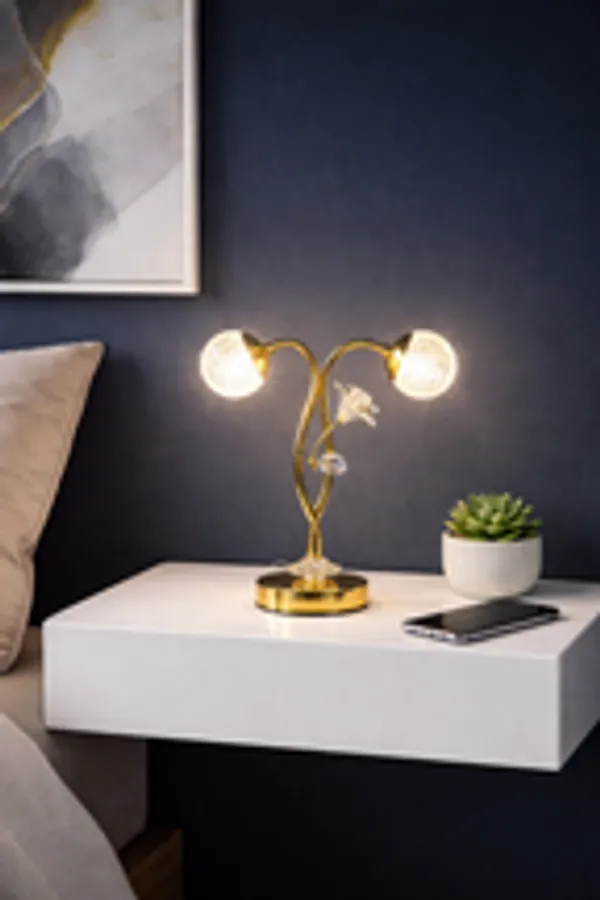 Gold_Double_Arm_Crystal_Table_Lamp_With_Flower