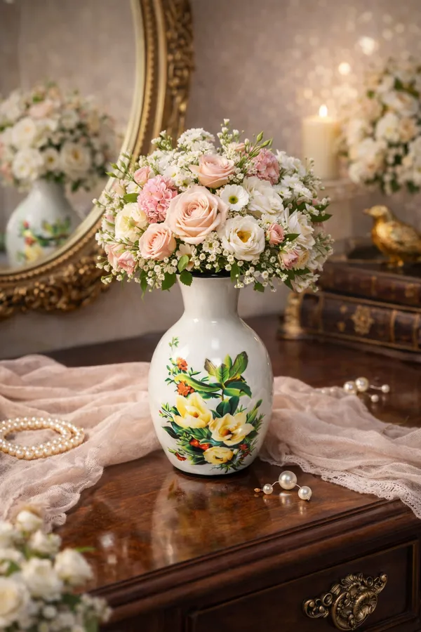 Classic_White_Ceramic_Vase_With_Summer_Floral_Art
