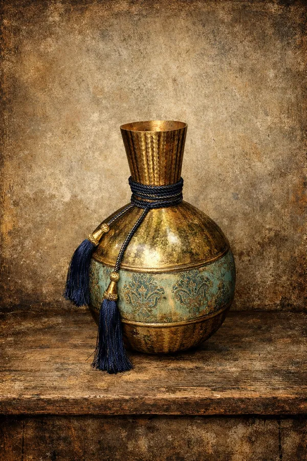 Ethnic_Brass_Vase_With_Blue_Rope_Print_Details
