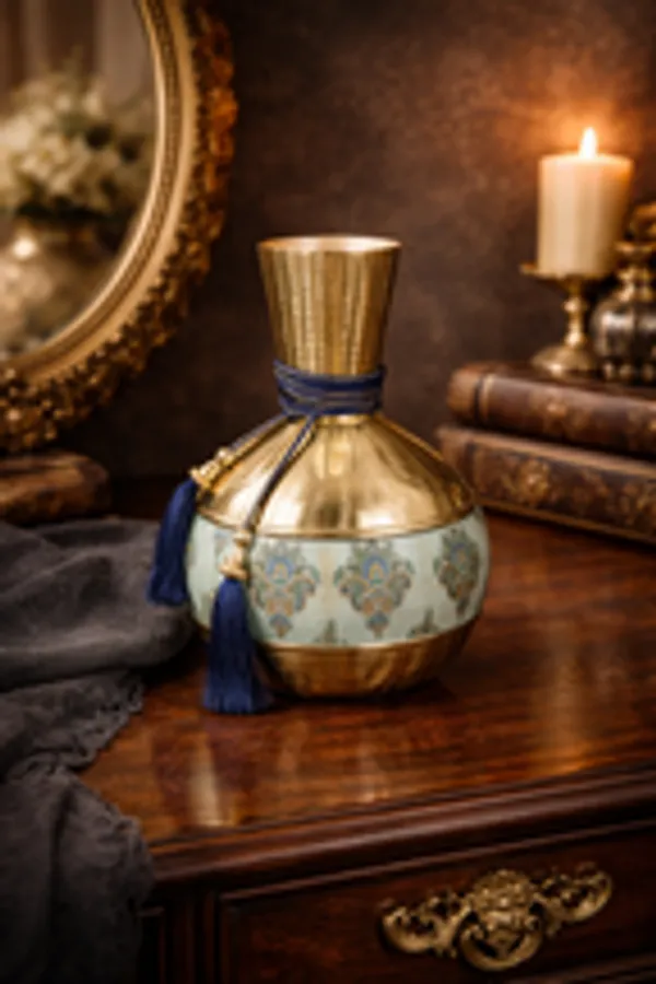 Ethnic_Brass_Vase_With_Blue_Rope_Print_Details