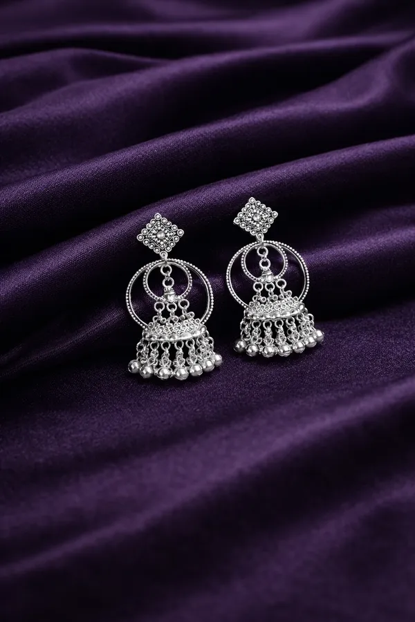Geometric_Square_Hoop_Oxidised_Jhumkas