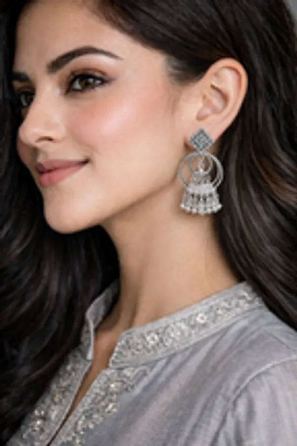 Geometric_Square_Hoop_Oxidised_Jhumkas