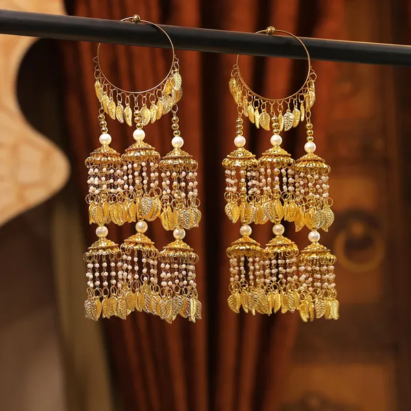 Golden_Hoop_Tiered_Bridal_Kaleere_With_Pearl_Leaf_Charms