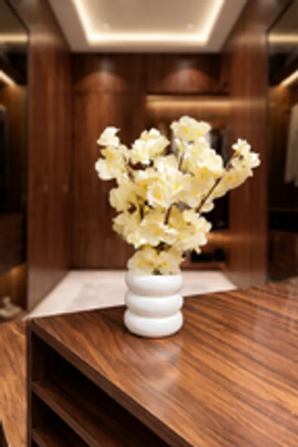 Duo_Set_Faux_Cherry_Blossoms_In_Modern_Bubble_Vases